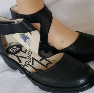 Fly London Piat Ankle Strap Wedge Sandals Shoes Size 39